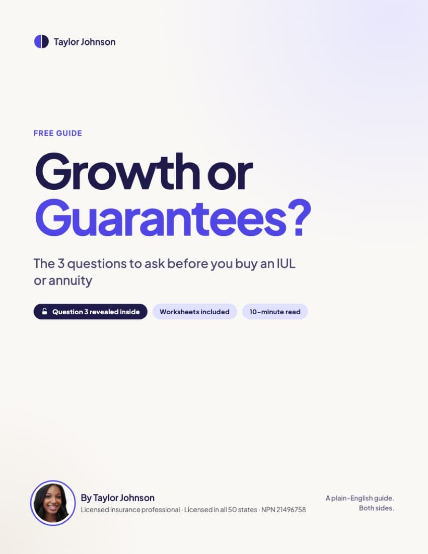 Cover of the free guide, Growth or Guarantees?